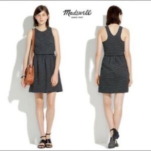 NWOT Madewell Sleeveless Black and White Striped Cotton Dress M
